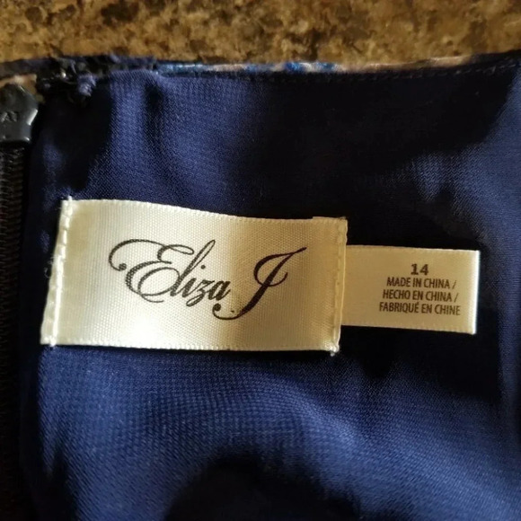 Eliza J Blue Floral Ruffle Midi Dress 14 - Picture 14 of 16